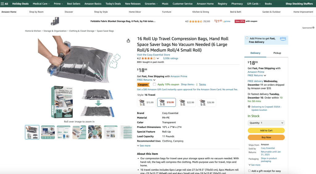 Roll Up Travel Compression Bags - Blogging Brandi